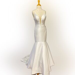 Elegant White Satin Gown